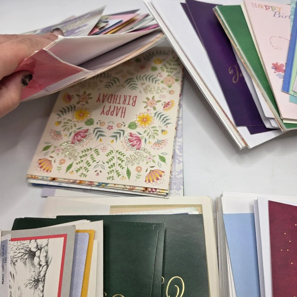 Mixed Greeting Card Lot Vintage Unused Birthday Sympathy Christmas 3lb Bulk